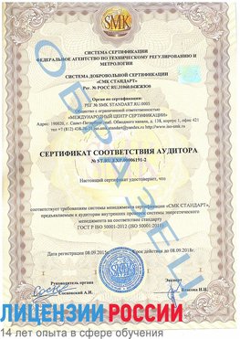 Образец сертификата соответствия аудитора №ST.RU.EXP.00006191-2 Елабуга Сертификат ISO 50001
